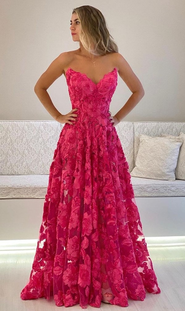 vestido de festa longo pink para madrinha de casamento